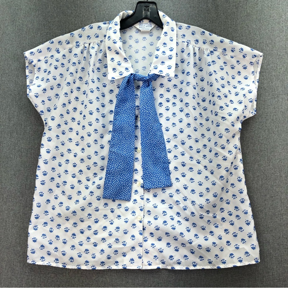 Vintage Cape Cod Match Mates Button Up Longsleeve Blouse Size 14